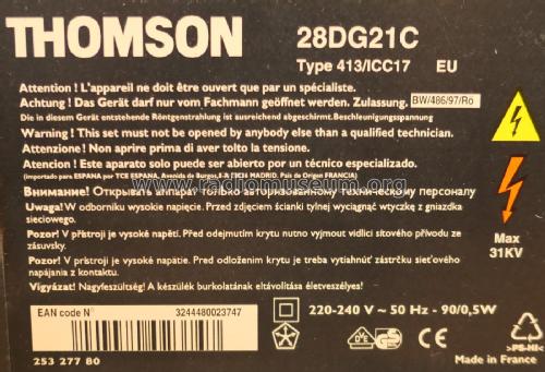 28DG21C Ch= 413/ICC17; Thomson marque, (ID = 2167662) Télévision