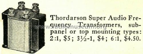 Audio Frequency Transformer 2 : 1; Thordarson Electric (ID = 763943) Radio part