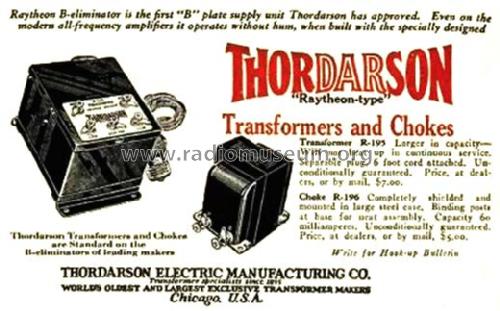 Choke R-196 ; Thordarson Electric (ID = 1416375) Radio part