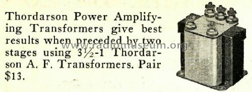 Power Amplifying Transformer ; Thordarson Electric (ID = 763953) Radio part