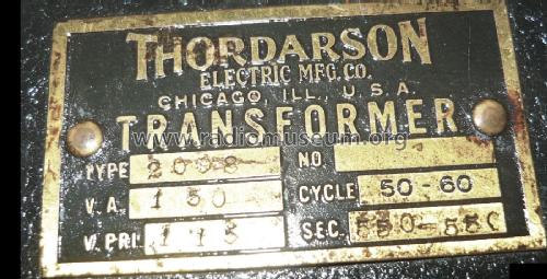 Power Transformer T-2098; Thordarson Electric (ID = 1816334) Radio part