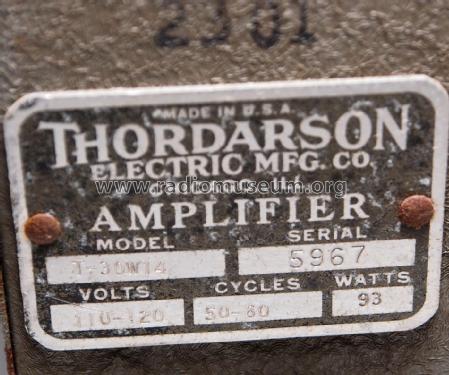 T-30W14 ; Thordarson Electric (ID = 2928934) Ampl/Mixer