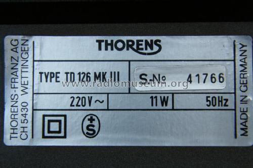 TD126 Electronic; Thorens; Lahr (ID = 1094590) Sonido-V