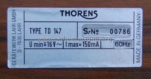 TD147; Thorens; Lahr (ID = 2759432) Ton-Bild
