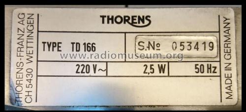 TD166; Thorens; Lahr (ID = 2709266) Sonido-V