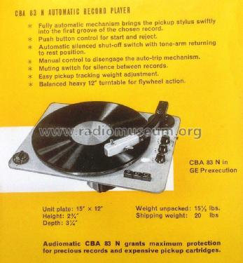 Automatic Record Player CBA 83 N; Thorens SA; St. (ID = 1727497) Reg-Riprod