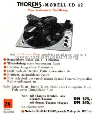 Concert CD42; Thorens SA; St. (ID = 2356547) R-Player