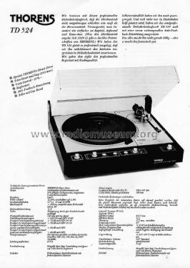 Professional Disc Drive TD524; Thorens SA; St. (ID = 2806192) R-Player