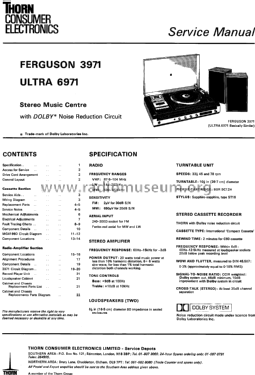 Ferguson Stereo Music Centre 3971; Thorn Electrical (ID = 1943080) Radio