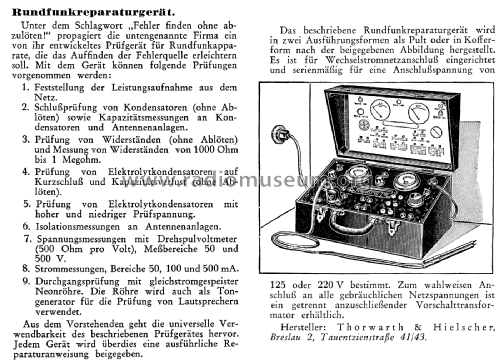 Rundfunk-Reparaturgerät 2002 WK; Thorwarth & (ID = 2749794) Equipment