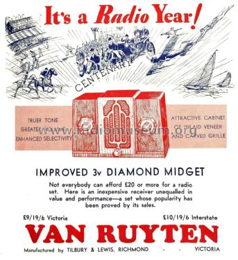 Van Ruyten Diamond Midget ; Tilbury & Lewis Pty. (ID = 2646159) Radio