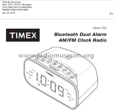 Bluetooth Dual Alarm AM/FM Clock Radio T332; Timex, Timex Audio - (ID = 2325773) Radio