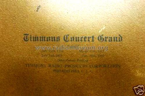 Concert Grand ; Timmons Radio (ID = 400278) Speaker-P