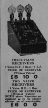 Three-Valve Receiver ; Tingey Wireless, W.R (ID = 2427590) Radio