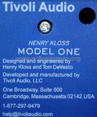 Henry Kloss Model One ; Tivoli Audio; (ID = 1505038) Radio