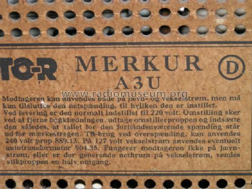 Merkur A3U; TO-R Radio A/S; Vanl (ID = 709966) Radio