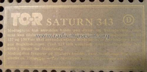 Saturn 343; TO-R Radio A/S; Vanl (ID = 2172951) Radio