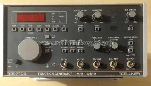 Function Generator 1 mHz - 12 MHz TOE 7706; Toellner; Herdecke (ID = 3002110) Equipment