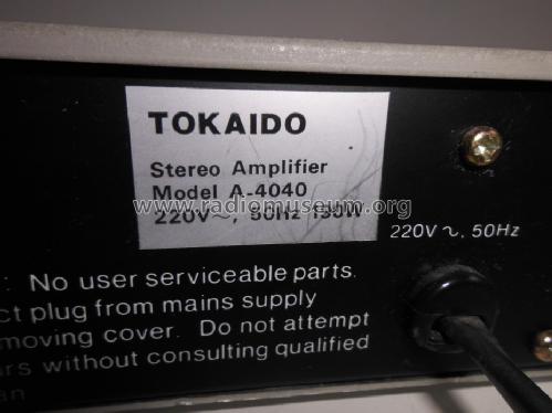 Stereo Integrated Amplifier A4040; Tokaido Marke, R. (ID = 1552804) Ampl/Mixer