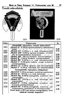 Szalagskála - Strip Scale different versions; Tonalit Gramophon Rt (ID = 2237387) Radio part