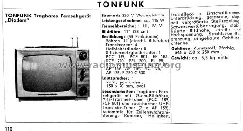 Diadem ; Tonfunk GmbH; (ID = 2149507) Televisore