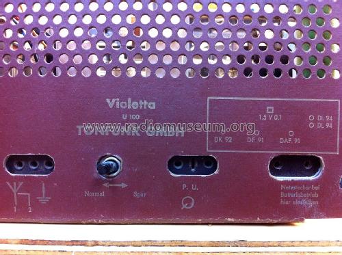 Netz-und Batterie-Violetta U100; Tonfunk GmbH; (ID = 1297897) Radio