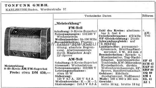 Meisterklang W ; Tonfunk GmbH; (ID = 2823531) Radio