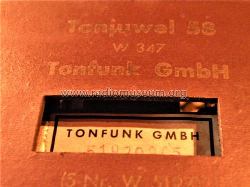 Tonjuwel 58 W347; Tonfunk GmbH; (ID = 2645052) Radio