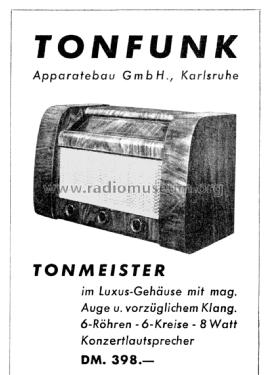 Tonmeister I; Tonfunk GmbH; (ID = 2794084) Radio