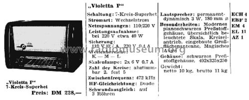 Violetta P ; Tonfunk GmbH; (ID = 2816443) Radio