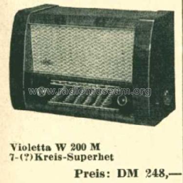 Violetta W200M; Tonfunk GmbH; (ID = 514702) Radio