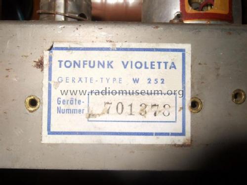 Violetta W252; Tonfunk GmbH; (ID = 1220008) Radio