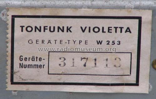 Violetta W253; Tonfunk GmbH; (ID = 952620) Radio