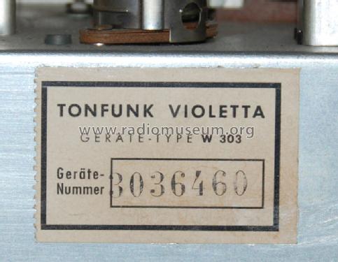 Violetta W303 N; Tonfunk GmbH; (ID = 519465) Radio