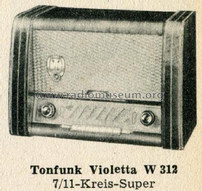 Violetta W312; Tonfunk GmbH; (ID = 2047172) Radio