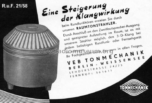 Raumtonstrahler ; Tonmechanik VEB; (ID = 543116) Speaker-P