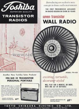 Wall Radio 7TH-425, 7TH-425Y; Toshiba Corporation; (ID = 1739487) Radio