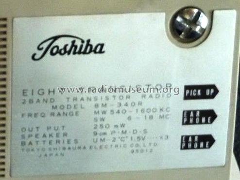 8 Transistor 8M-340R; Toshiba Corporation; (ID = 1947542) Radio