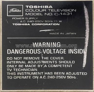 Blackstripe C-1431; Toshiba Corporation; (ID = 3081945) Television