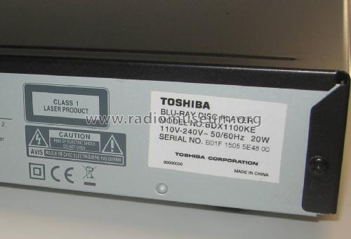 Blu-Ray Disc Player BDX1100KE; Toshiba Corporation; (ID = 3086593) R-Player