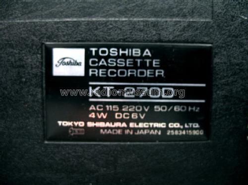 Cassette Recorder KT-270D; Toshiba Corporation; (ID = 1376857) R-Player