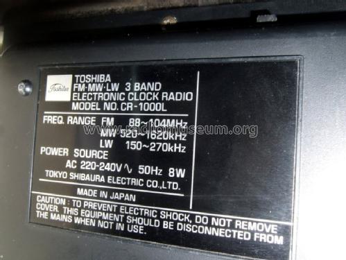 Electronic Clock Radio CR-1000L; Toshiba Corporation; (ID = 1390830) Radio