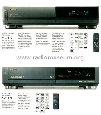 HiFi-Line VHS Stereo-Videorecorder V-611G; Toshiba Corporation; (ID = 1688130) Ton-Bild