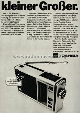 IC-700 ; Toshiba Corporation; (ID = 1652414) Radio