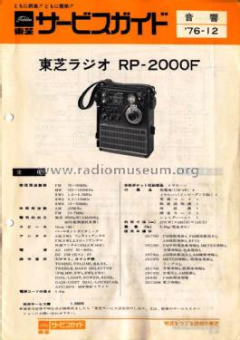 RP-2000F Japan Radio Toshiba Corporation; Tokyo, build 1976