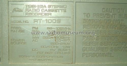 RT-100S; Toshiba Corporation; (ID = 1028545) Radio