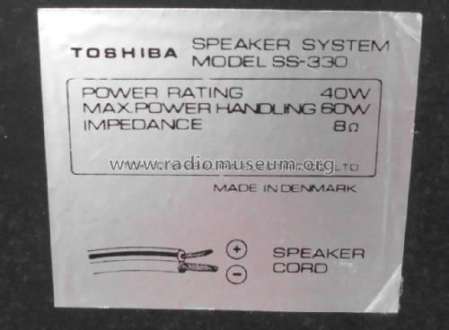 Speaker System SS-330; Toshiba Corporation; (ID = 2098822) Speaker-P