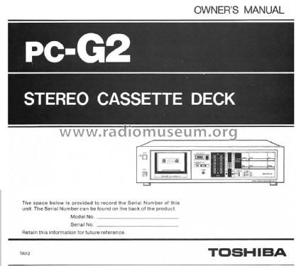 Stereo Cassette Deck PC-G2; Toshiba Corporation; (ID = 1784955) R-Player