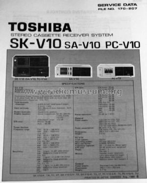 Stereo Cassette Deck PC-V10; Toshiba Corporation; (ID = 1640745) R-Player