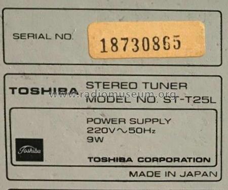 Stereo Tuner ST-T25L Radio Toshiba Corporation; Tokyo, build 1978 ...